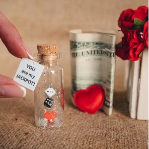 Personalized gift for girlfriend or boyfriend Tiny Message in a Bottle Love Greeting card Funny Valentine card Boyfriend gift