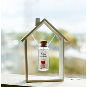 Follow your heart Gift for Girlfriend, Red Heart Wish Jar,  Best Friend Gift,  Mindfulness Gift for her, Lesbian Girlfriend, Unusual gift