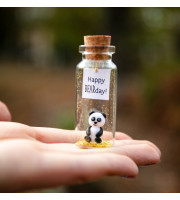 Panda birthday gift Best Friend gifts Miniature panda bear Cute Wish jar Sentimental gift for her Happy Bearday Animal pun Panda lovers gift