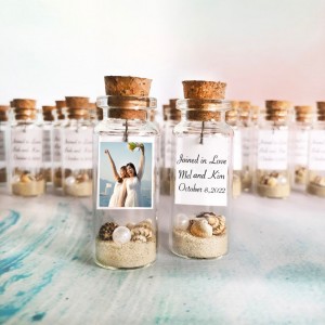 Custom Photo Favors for Guests, Wedding Favors Thank You, Personalized Message in a Bottle Favor For Party Guests