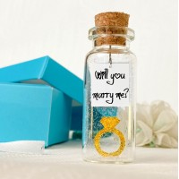 Will You Marry Me - Tiny Ring and Message in a Bottle Decoration - Romantic and Unique Marriage Proposal Gift Idea