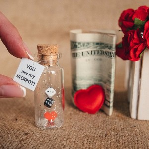 Personalized gift for girlfriend or boyfriend Tiny Message in a Bottle Love Greeting card Funny Valentine card Boyfriend gift