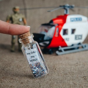Fathers day gift, Dad Gift from son, Gift for Grandfather, Police Officer Gift, Fathers Day gift from Daughter, Message in Bottle