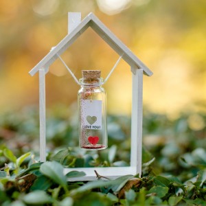 I love you gift for her Engagemnet gift Message in a bottle Personalized gift for him miniature red heart Custom gift ideas Girlfriend gift