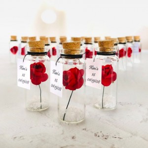Quinceanera party favor, beauty and beast guest gifts, sweet 16 favours enchanted rose, sweet sixteen souvenirs, personalized quince favors