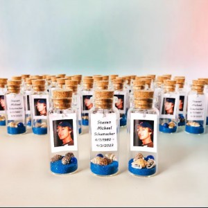 Personalized funeral favors with Photo, Loss of brother memorial gifts for guests, Celebration of life Grief favors in Bulk, Sand in Bottle